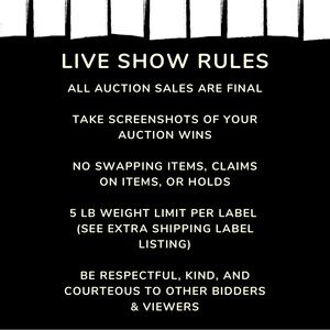 JENNMART01 Live Show Rules & Reminders